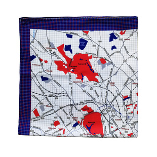 小丝巾系脖方巾女春秋季学生日系小清新世界城市地图可爱插画文创