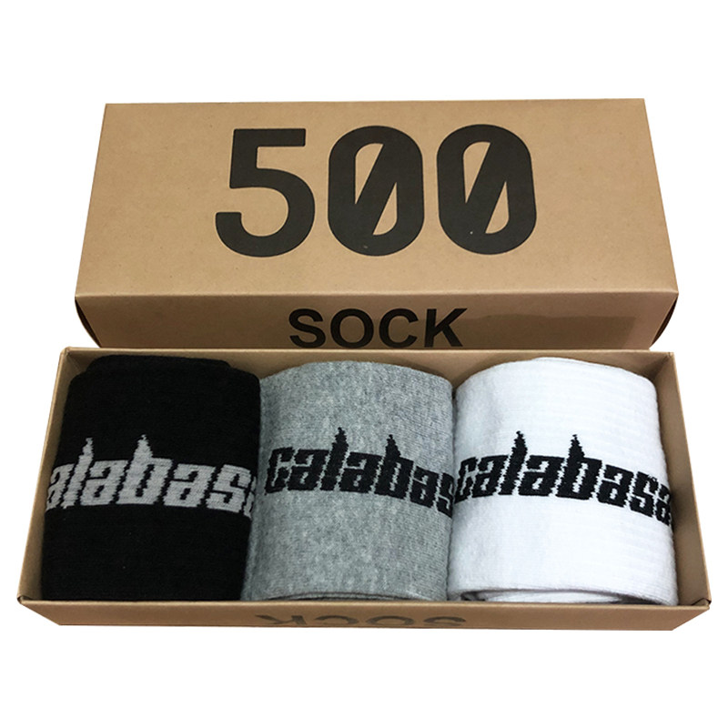 椰子yeezy500袜子搭配高帮长筒街头嘻哈潮kanye700侃爷AJ1篮球袜