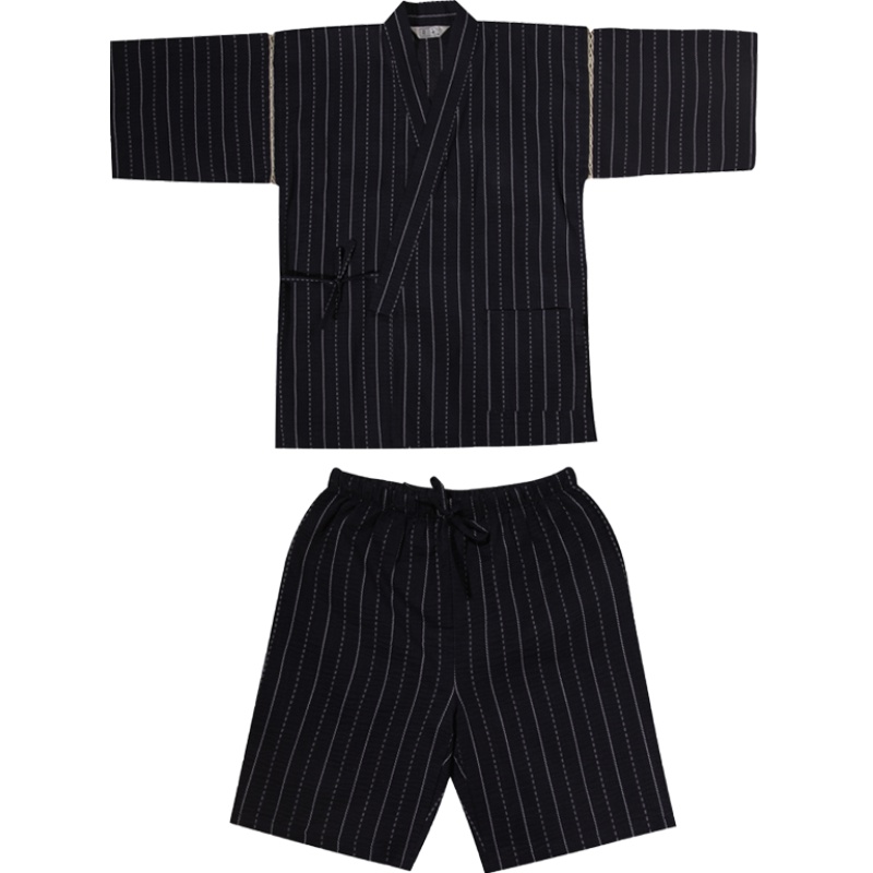 夏秋季新款家居服日式作務衣睡衣套裝日式男士傳統(tǒng)家居服飾