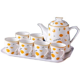 欧式茶具套装家用整套茶杯陶瓷水具套装茶壶大容量冷水壶水杯套装