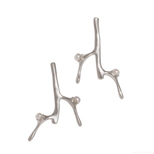 WHITE DWARF徒长耳环925银淡水珍珠原创设计师女自制手工光泽小众