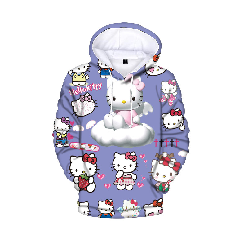 御系萝莉 hello kitty外套凯蒂猫薄款原宿可爱卫衣拉链开衫卡通女