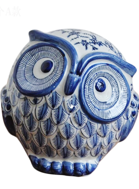 猫头鹰陶瓷电视柜阳台diy装饰品