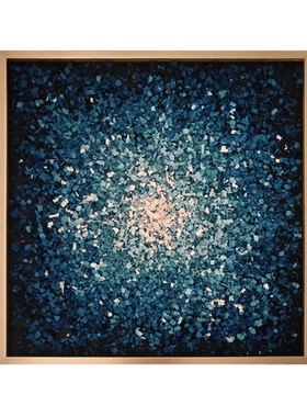 后现代抽象风立体渐变样板房墙画