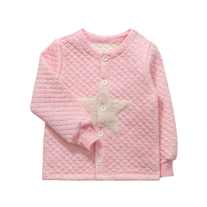有机棉婴儿夹棉保暖内衣上衣男女孩宝宝开襟长袖外套小童秋季衣服