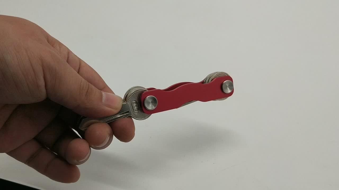 Aluminum Key Chain With Logo Pocket Retractable Key Chain / Organizer