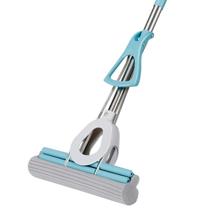 88VIP：7.11元包邮  美丽雅 HC081666 双排轮挤水棉拖把 28cm 浅蓝色