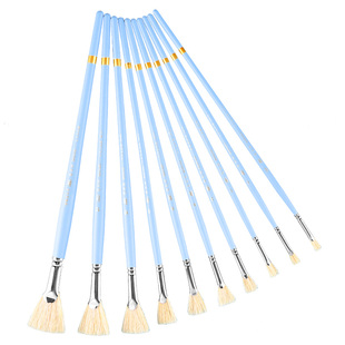 莫帕斯猪鬃硬毛鱼尾扇形笔水粉笔套装丙烯颜料油画笔大刷子谢德堂