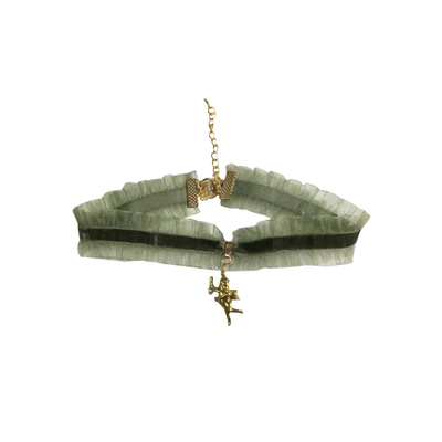 妮可鸡德曼复古抹茶绿天使吊坠