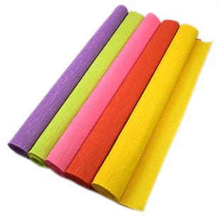 彩色皱纹纸手工材料纸加厚玫瑰花折纸纸花diy手工制作手揉纸套装