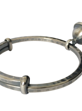 复古铃铛做旧原创私人纯银手镯