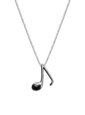 刻字甜美风纯银音符森系锁骨链