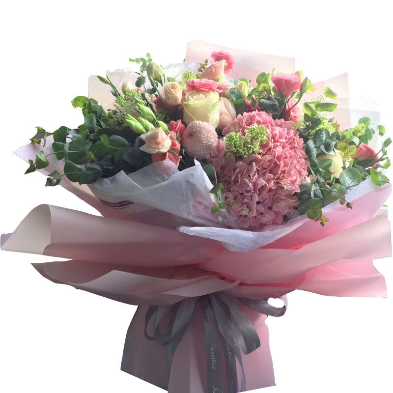 韩式混搭花束绣球玫瑰桔梗生日鲜