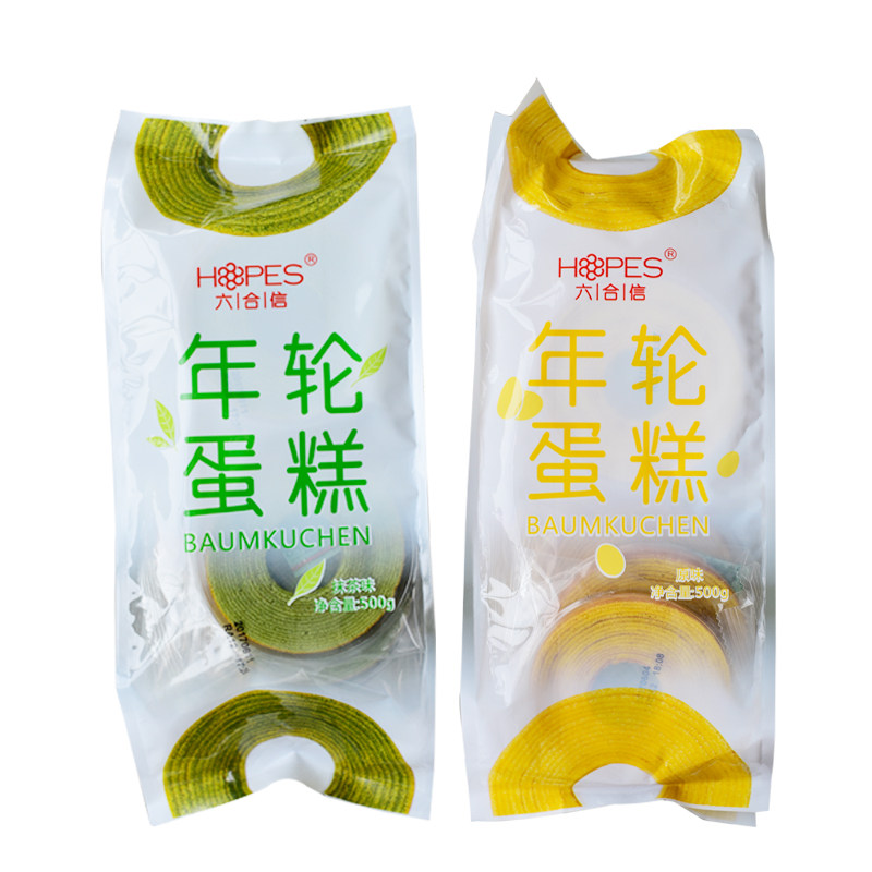 六合信 年轮蛋糕西式糕点点心休闲零食原味抹茶味年轮蛋糕500g