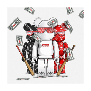 NO SPLY 积木熊bearbrick 艺术 恶搞潮流配件装饰画 版画个性创意