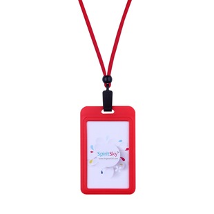 卡富仕塑料证件卡套带挂夹两用安全扣圆绳挂绳定制员工厂牌工作牌挂牌校园学生证饭卡识别卡门禁卡套保护套壳