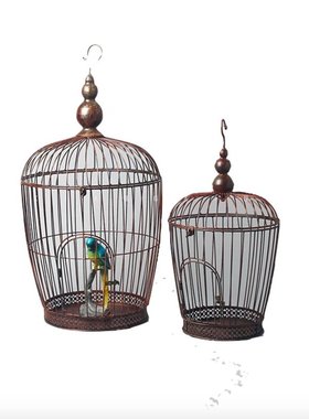 复古怀旧风鸟笼铁艺橱窗装饰摆件