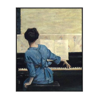 蔡斯钢琴轻奢风复古卧室餐厅油画