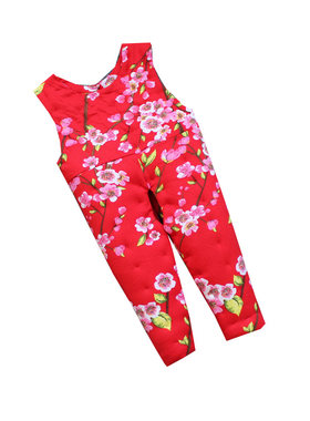 宝宝棉花手工背带棉裤 加棉手工宝宝开裆背带裤小孩修身棉花裤