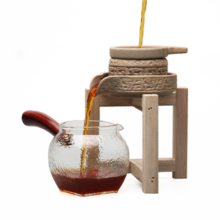 复古茶滤网茶叶过滤网泡茶器 水到渠成石墨茶虑 泡茶粗陶茶漏茶具