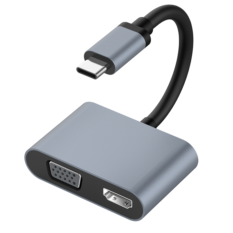 PZOZ Typec转HDMI适用苹果macbook电脑iPad投影仪多接口转换器转接手机连接电视USB显示器VGA线雷
