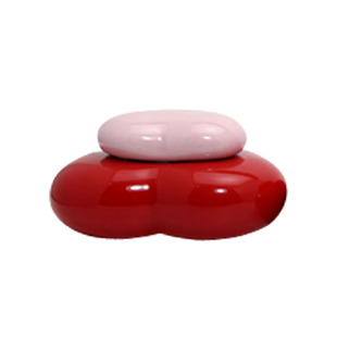 复古饰品盒红色迷你心心相印时尚家居收纳瓷盒摆件香粉丸礼盒套装