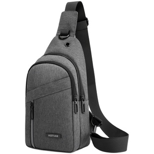商务胸包男士斜挎包单肩包帆布休闲背包运动小包牛津布包韩版潮流