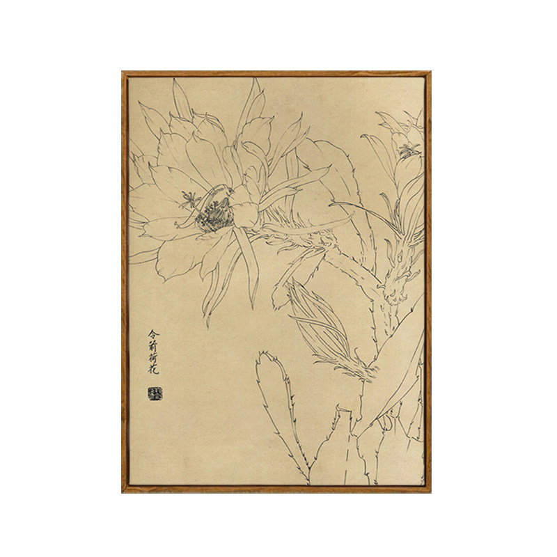新中式茶室客厅走廊晶瓷装饰画
