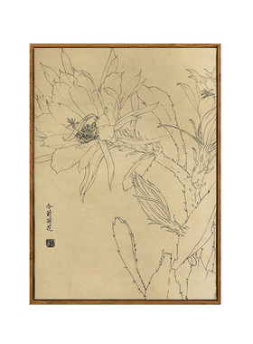 新中式茶室客厅走廊晶瓷装饰画