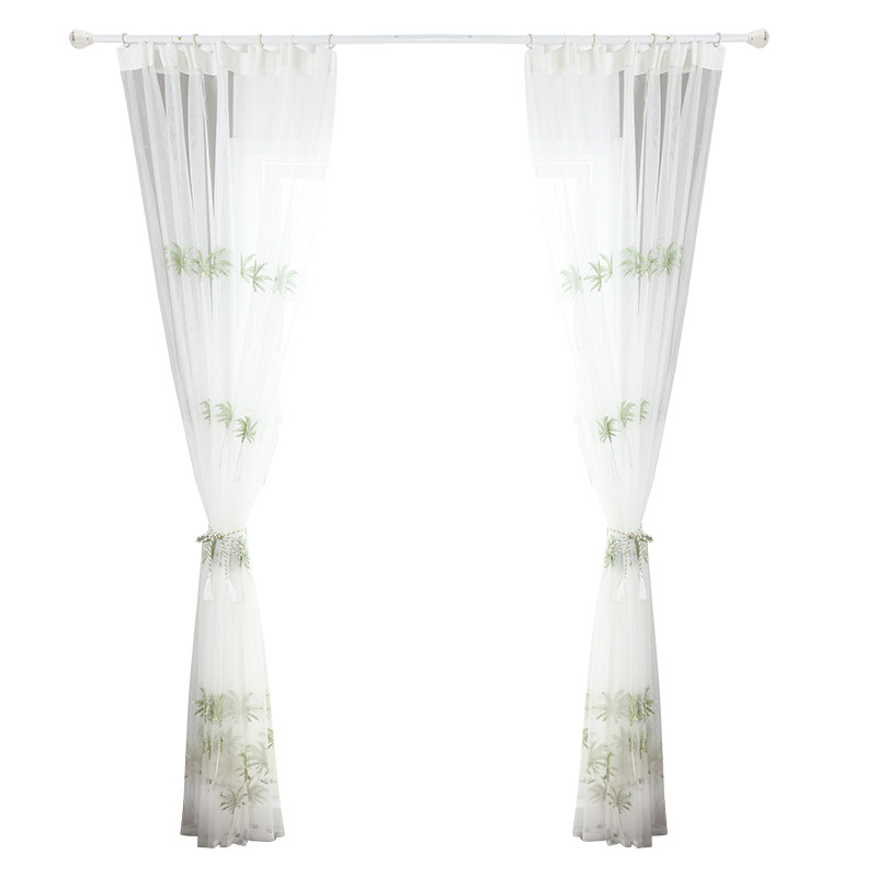 棉麻格子窗帘成品纱帘特价清仓卧室客厅沙帘阳台加厚窗纱布料透光