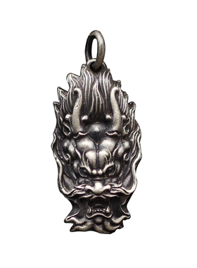 手工生肖龙头实心项链吊坠定制
