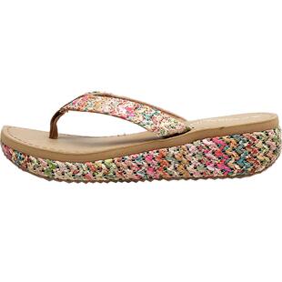 韩版人字拖女夏时尚外穿沙滩鞋防滑厚底坡跟凉拖夹脚海边度假拖鞋