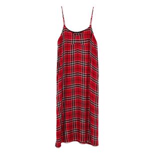 清仓欧洲春夏新款英伦风格子肩带连衣裙红格子下摆开叉大码吊带裙