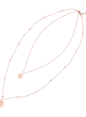 欧美叠戴双层硬币钛钢装饰品链子