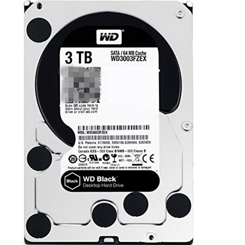 PMR垂直全新3.5寸WD西部数据7200转企业级黑盘3T台式机电脑硬盘