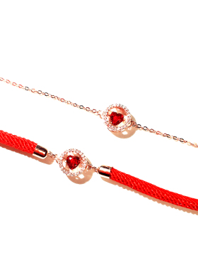 小众设计红色爱心INS女友项链