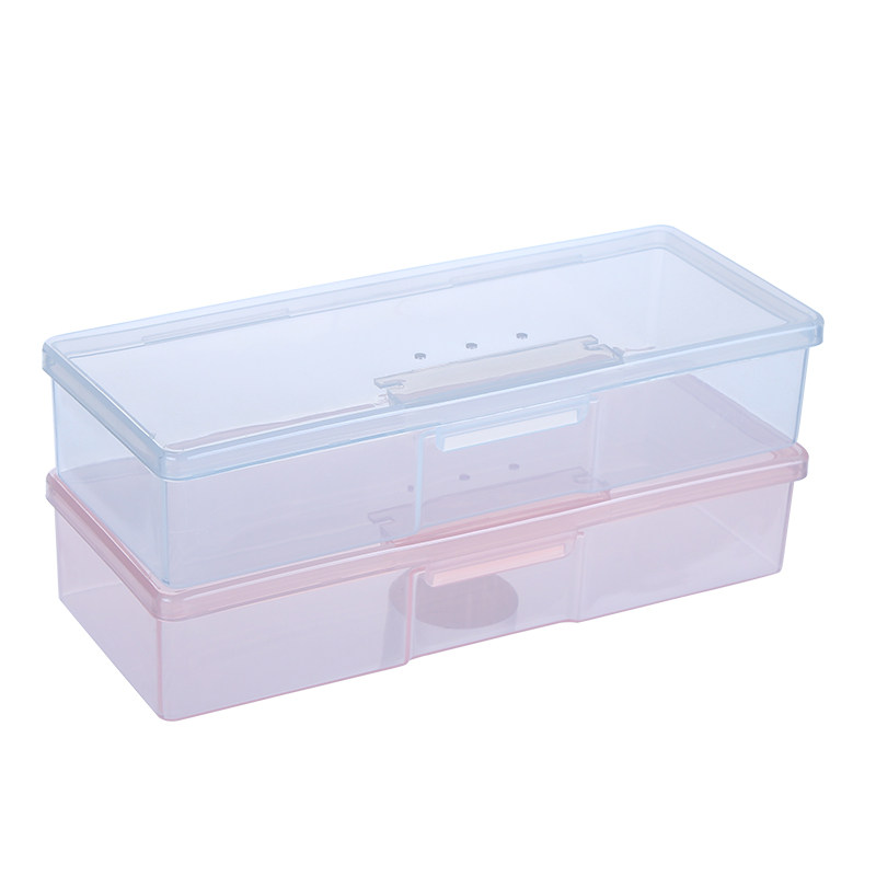 塑料盒子透明粉色水钻美甲工具