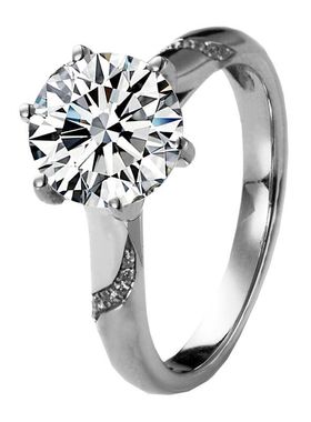 美国克拉白金六爪时尚风钻石戒指