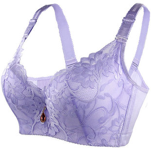 加肥加大码文胸胖mm聚拢200斤内衣女小胸加厚聚拢胸罩红色本命年