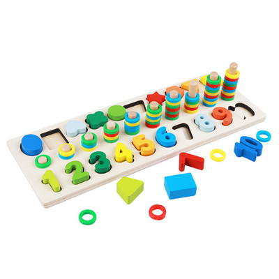 Wooden Montessori Materials Math Blocks Shape Number Toys