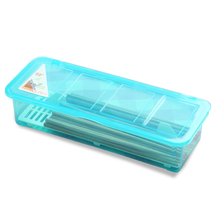 筷子盒长方形沥水带盖成人家用防尘筷架勺子收纳塑料放筷子的盒子