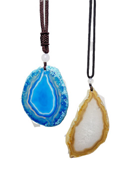 毛衣链时尚风玛瑙原石切片吊坠