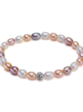 天然淡水珍珠手链简约款玛瑙玉石