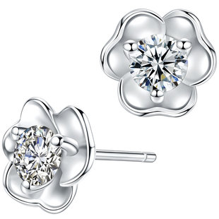 【合成/培育】培育钻石耳钉CVD合成钻石耳环显钻18K金人造HPHT钻