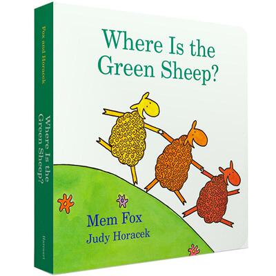 英文原版 绿绵羊在哪儿 Where Is the Green Sheep幼儿启蒙认知读物 纸板书 吴敏兰绘本123书单推荐撕不破颜色认知 大音
