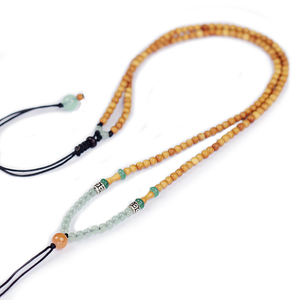 素曲原创手工编织天然橄榄核挂绳和田玉佛平安扣吊坠项链子女包邮