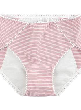 日系生理内裤女纯棉夜用例假胖mm