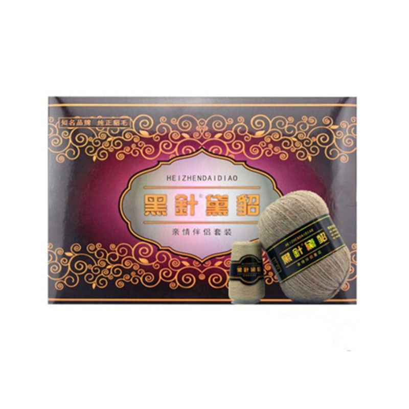 黑针黛貂6+6金藏黑针毛线貂绒线手编貂毛线正品机织中细山羊绒线