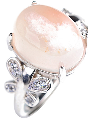 樱花玛瑙镶嵌活口全新现货戒指