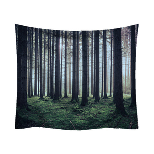 超大墙布自然风景森林背景布墙壁装饰挂毯客厅卧室遮挡窗帘挂毯